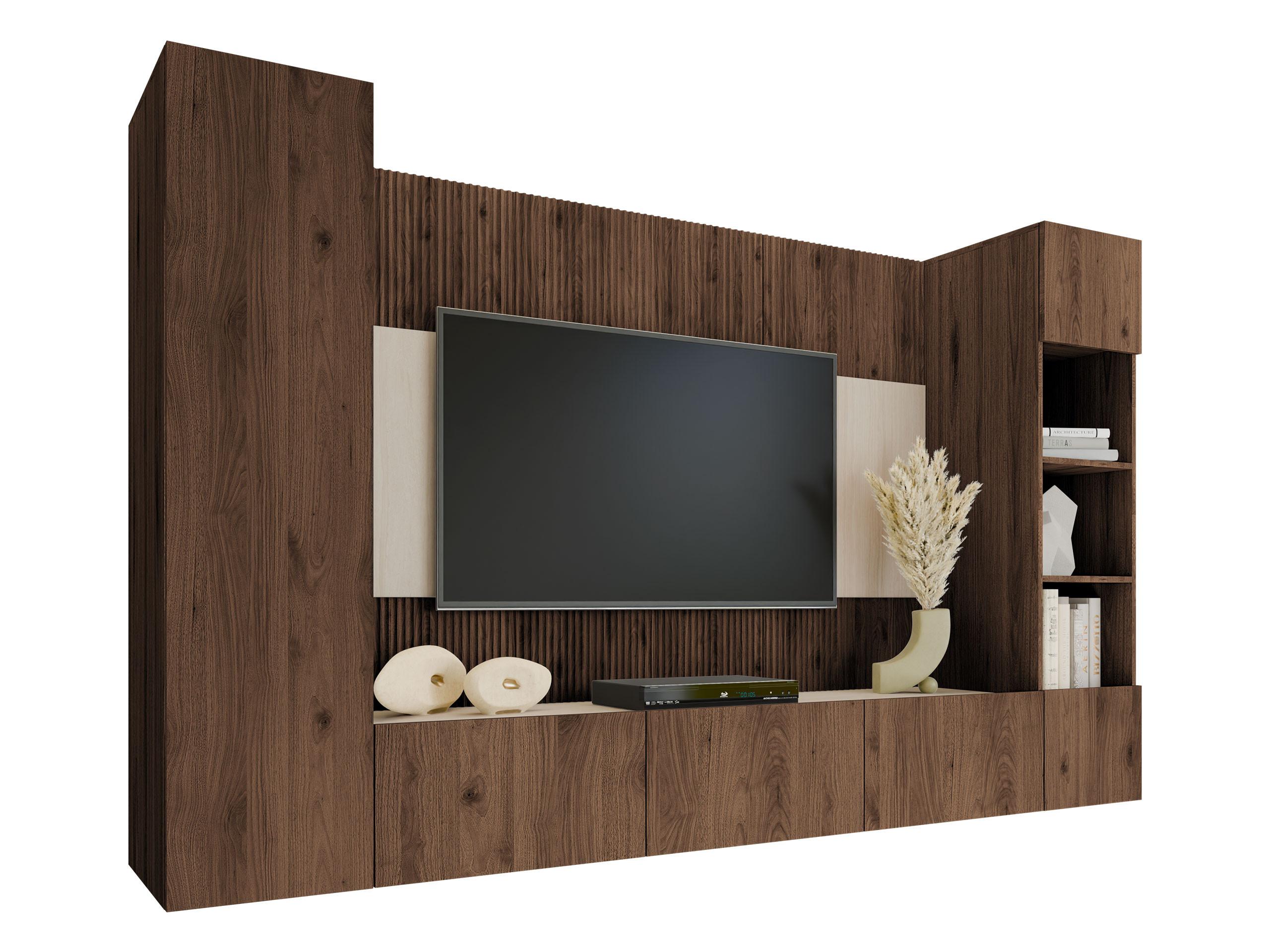 WOHNWAND Deromi IV - Braun, Holzwerkstoff (260/150/38cm) - MIRJAN24