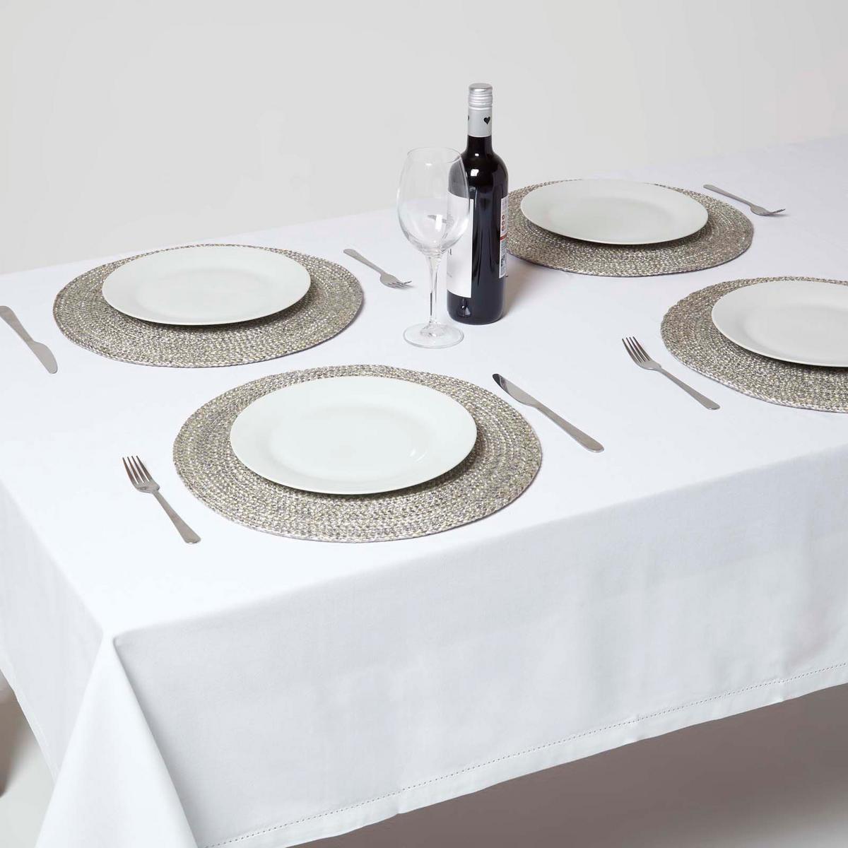 TISCHSET silber im 4er-Set, Platzsets rund geflochten, 40 cm - Silberfarben, Textil (40/40cm) - Homescapes