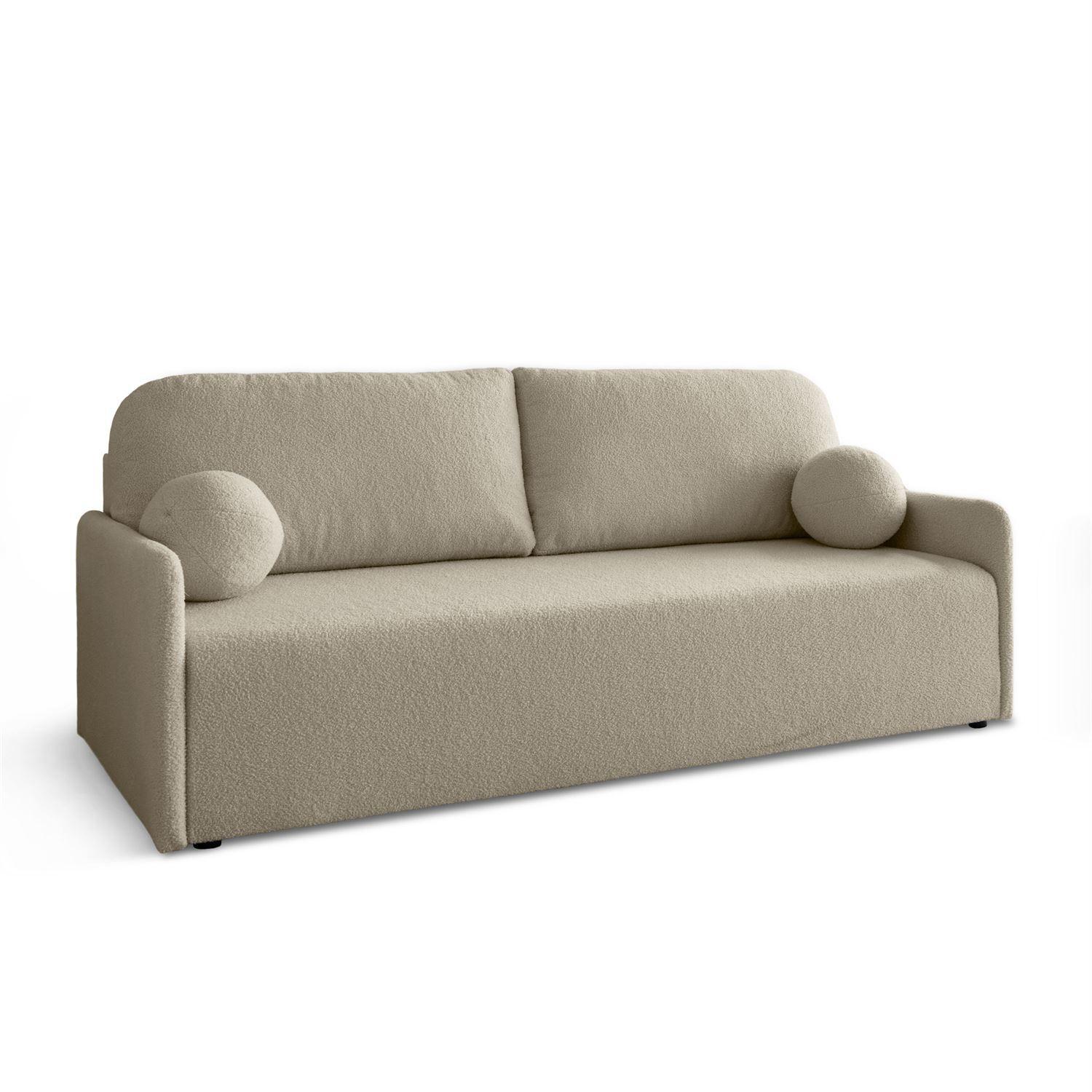 SCHLAFSOFA CUDDLE mit Schlaffunktion und Bettkasten, Quelle 16 - Ecru, Textil (207/90/90cm) - Lookway