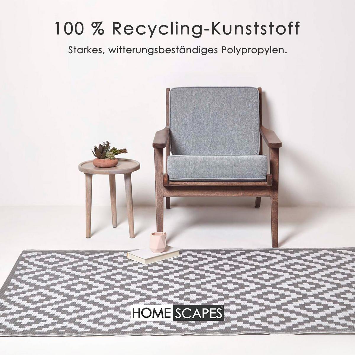 OUTDOORTEPPICH Zoe, geometrisch gemustert 180/270 cm - Hellgrau, Kunststoff (180/270cm) - Homescapes
