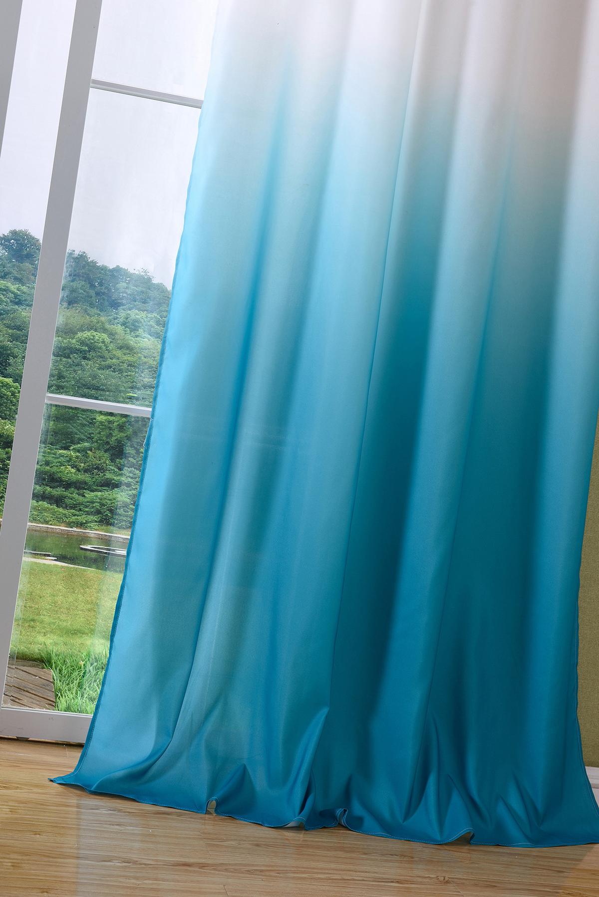 VORHANG FARBVERLAUF HxB 245x140 cm Türkis - Türkis, Textil (140/245cm) - Gardinenbox