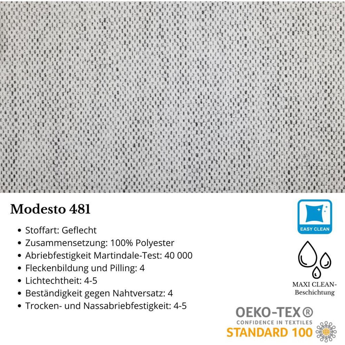 ECKSCHLAFSOFA Sycylia rechts hellgrau - Hellgrau/Schwarz, Textil (244/165cm) - Beautysofa