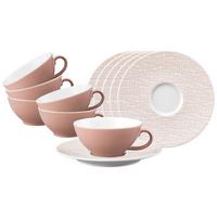 TEETASSEN MIT UNTERTASSEN Life Fashion Posh Rose 140 ml 6er Set - Rosa, Keramik (13.6/5.9/13.6cm) - Seltmann Weiden