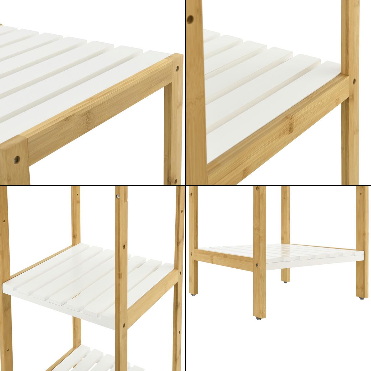 BADEZIMMERREGAL Balsfjord - Naturfarben/Weiß, Holz (33/110/34cm) - [en.casa]