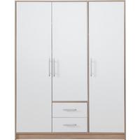 DREHTÜRENSCHRANK VANO 150/190/56cm 3-türig Weiß - Weiß, Holzwerkstoff (150/190/56cm) - MASSENO