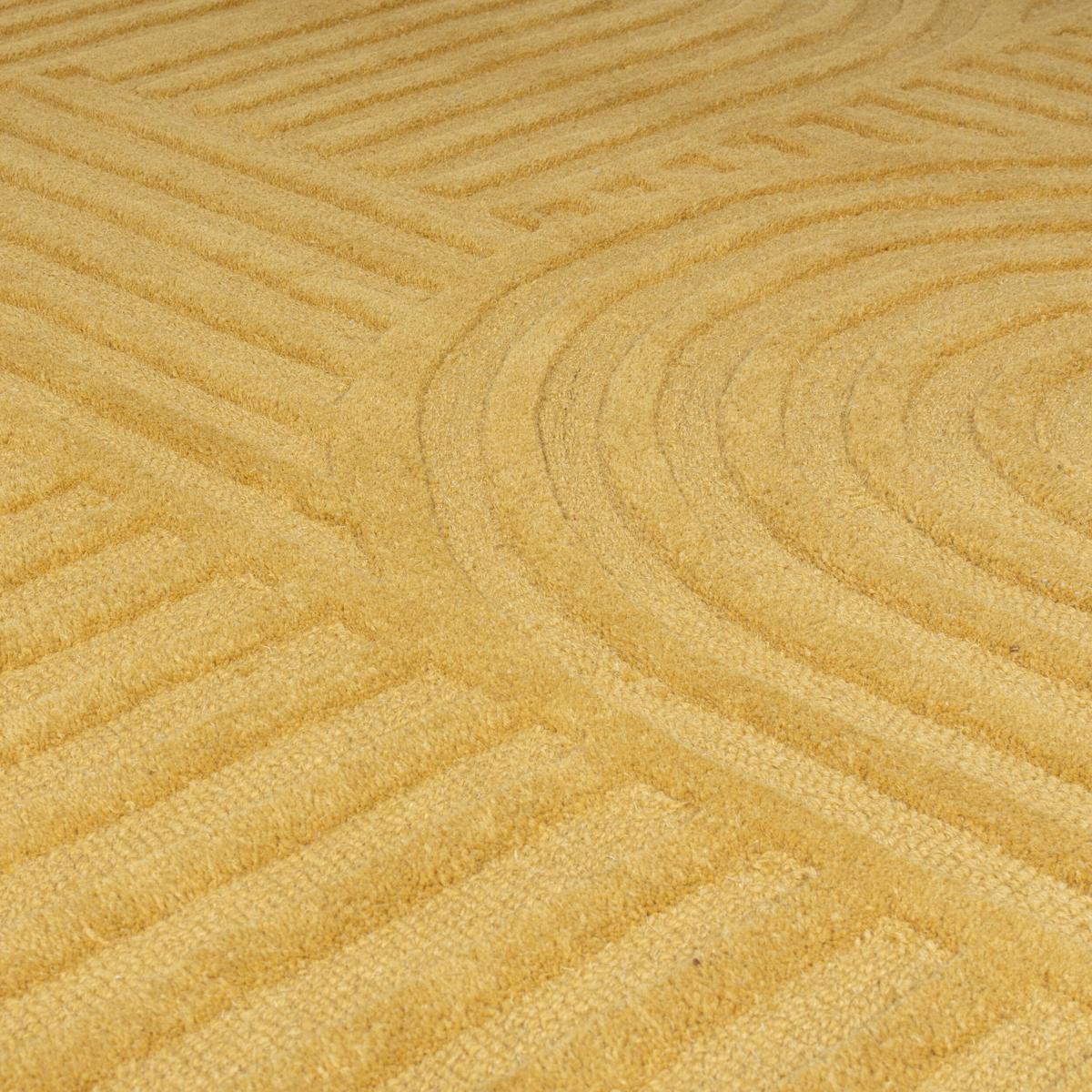 TEPPICH aus Wolle LEVEN in Ocker, geometrisch, 160 x 230 cm - Gelb, Textil (230/160cm) - KADIMA DESIGN