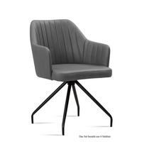 ARMLEHNSTUHL (6er-Set) Dinara 58x81x60 Schwarz/Grau - Schwarz/Grau, Kunststoff (60/81/58cm) - 58aufmkessel