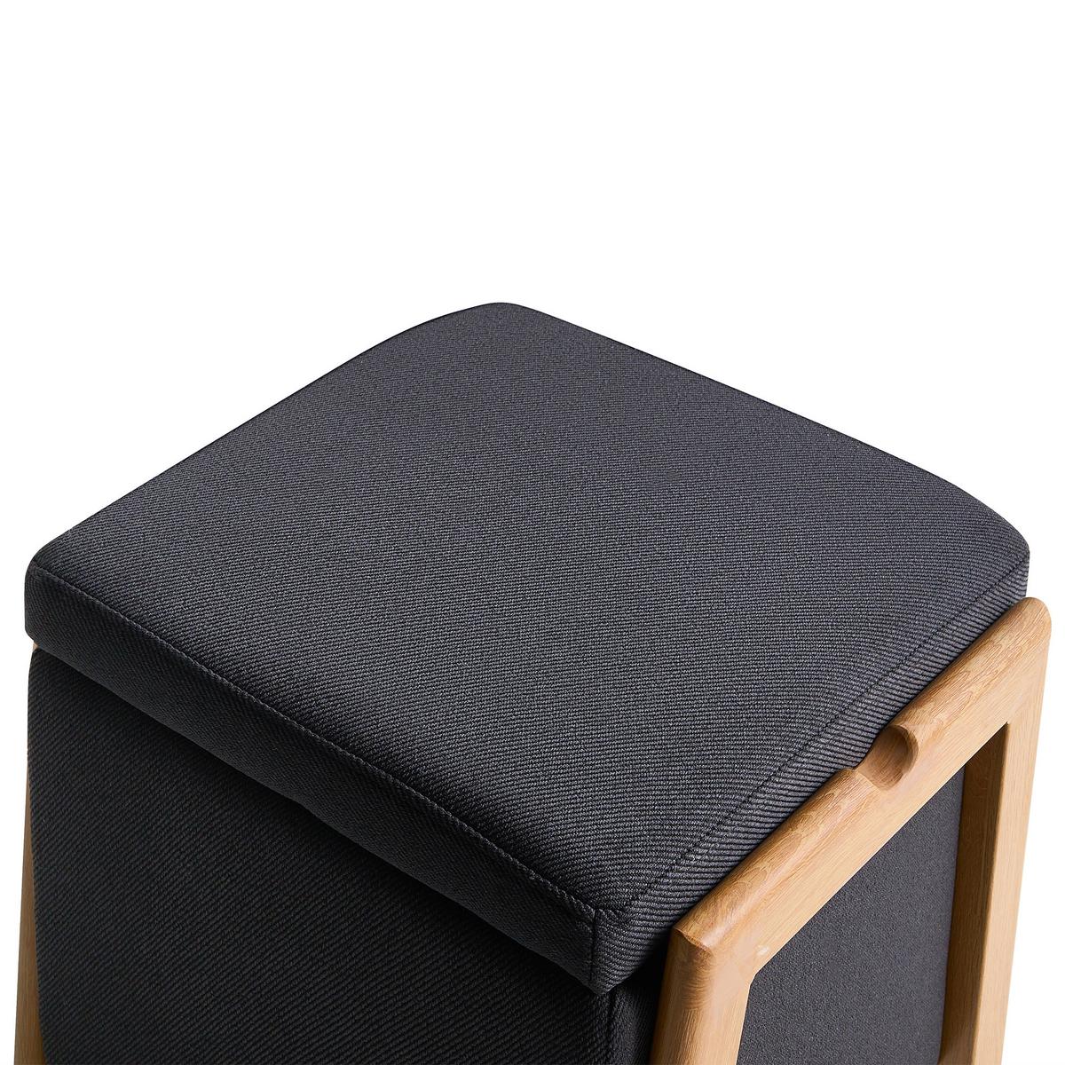 POUF mit Stauraum Stoff 45 cm Schwarz Edland - Schwarz, Textil (45/44/43cm) - Beliani