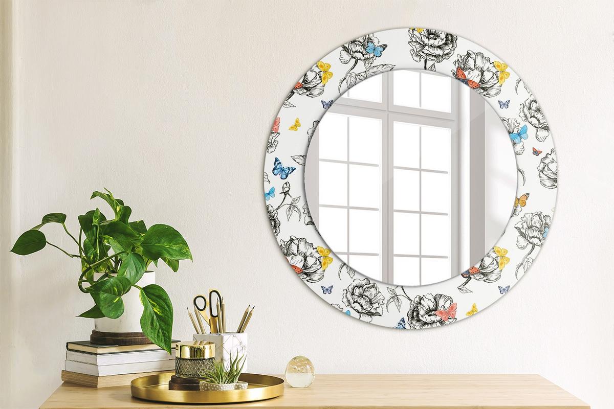 SPIEGEL Rund Ø 50 cm mit Aufdruck - Multicolor, Glas (50/50/0.4cm) - Wallfluent