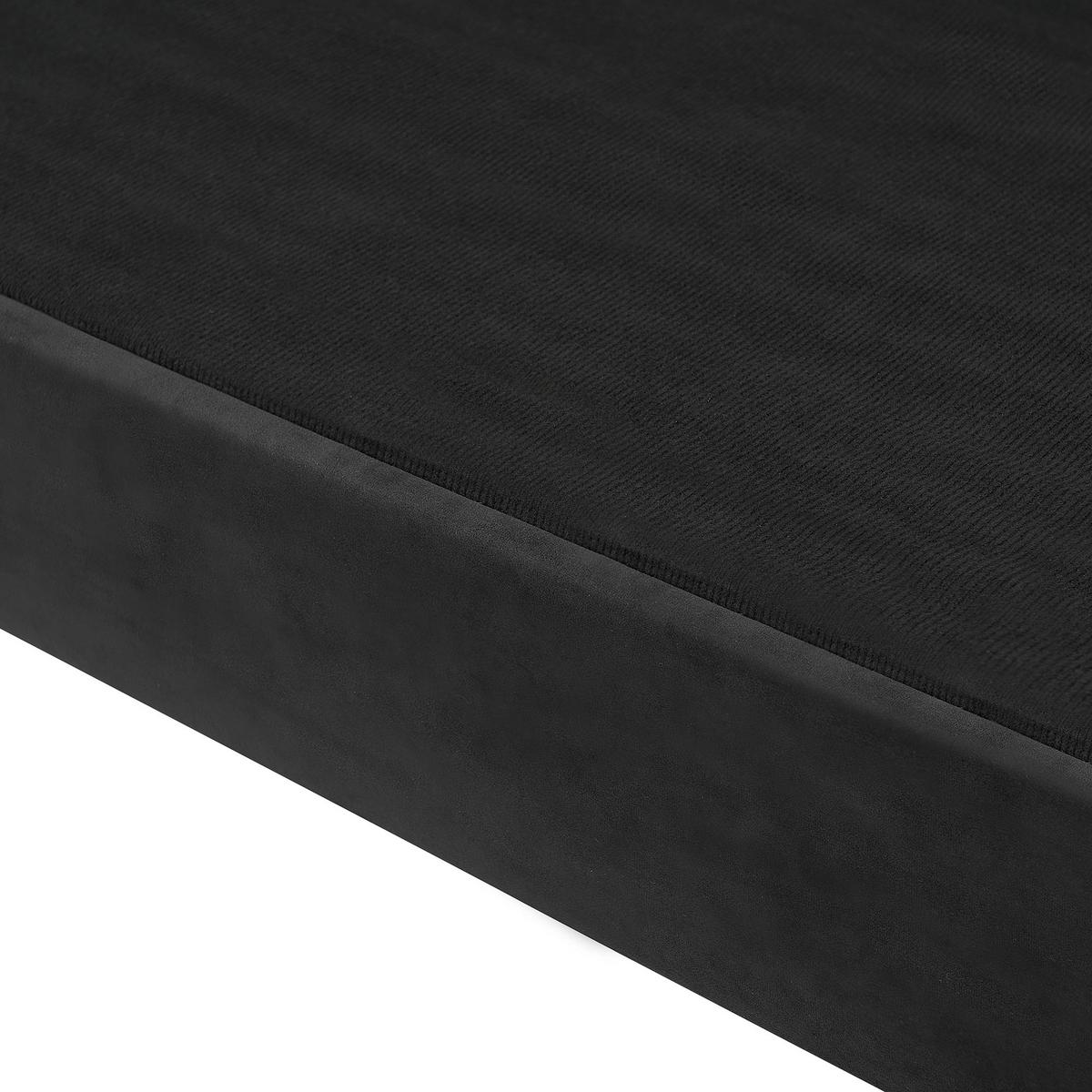 3-SITZER-SOFA Samtstoff Schwarz Skien - Schwarz, Textil (200/91/83cm) - Beliani