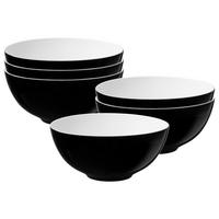 SCHÜSSELN Life Fashion Glamorous Black ø 21 cm 6er Set - Schwarz, Keramik (21.2cm) - Seltmann Weiden