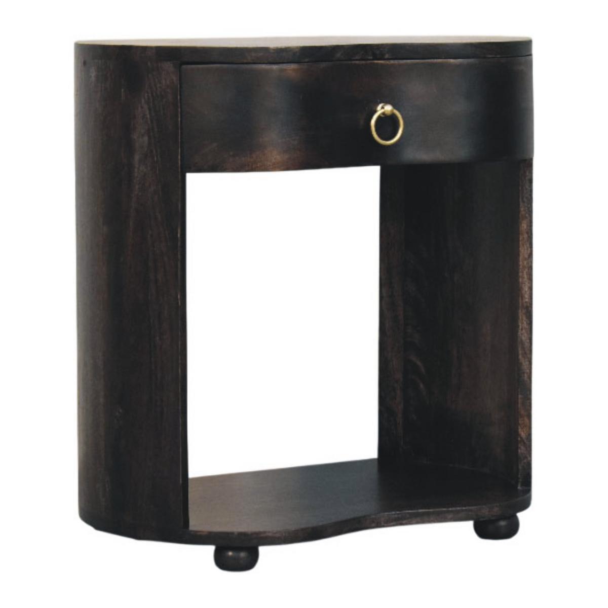 NACHTTISCH mit Carbon-Esche-Finish, 1 Schublade, mit altmodischem Griff, dunkelbraun - Dunkelbraun, Holz/Metall (55/58/35cm) - Artisan Furniture
