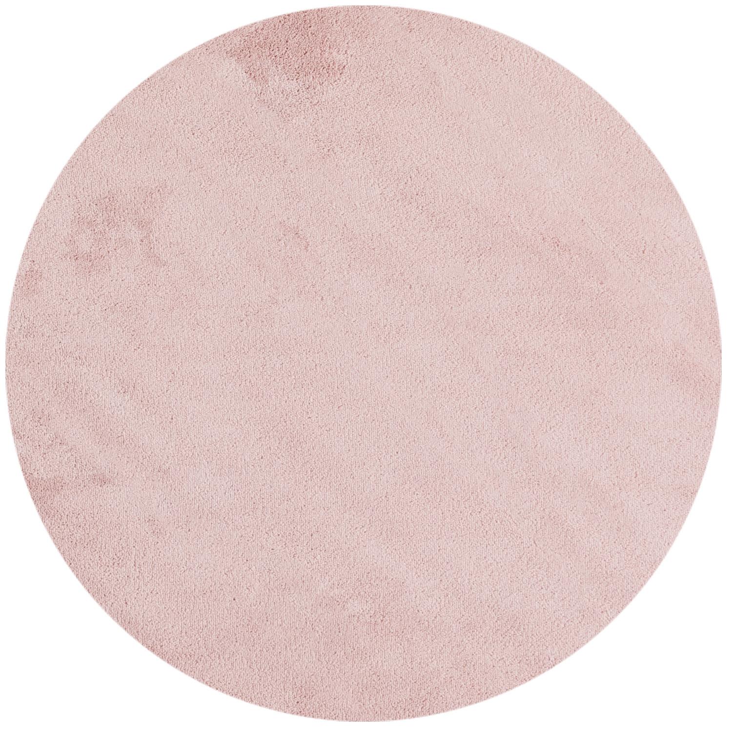 TEPPICH Kurzflor Waschbar LECH in Rosa, einfarbig, Ø 120 cm - Rosa, Textil (120/120cm) - KADIMA DESIGN