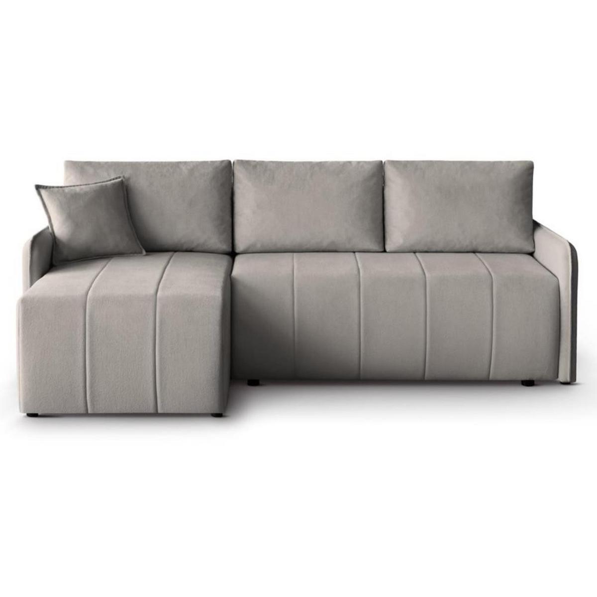 ECKSCHLAFSOFA Capri beige - Beige/Schwarz, Kunststoff/Textil (223/156cm) - Beautysofa