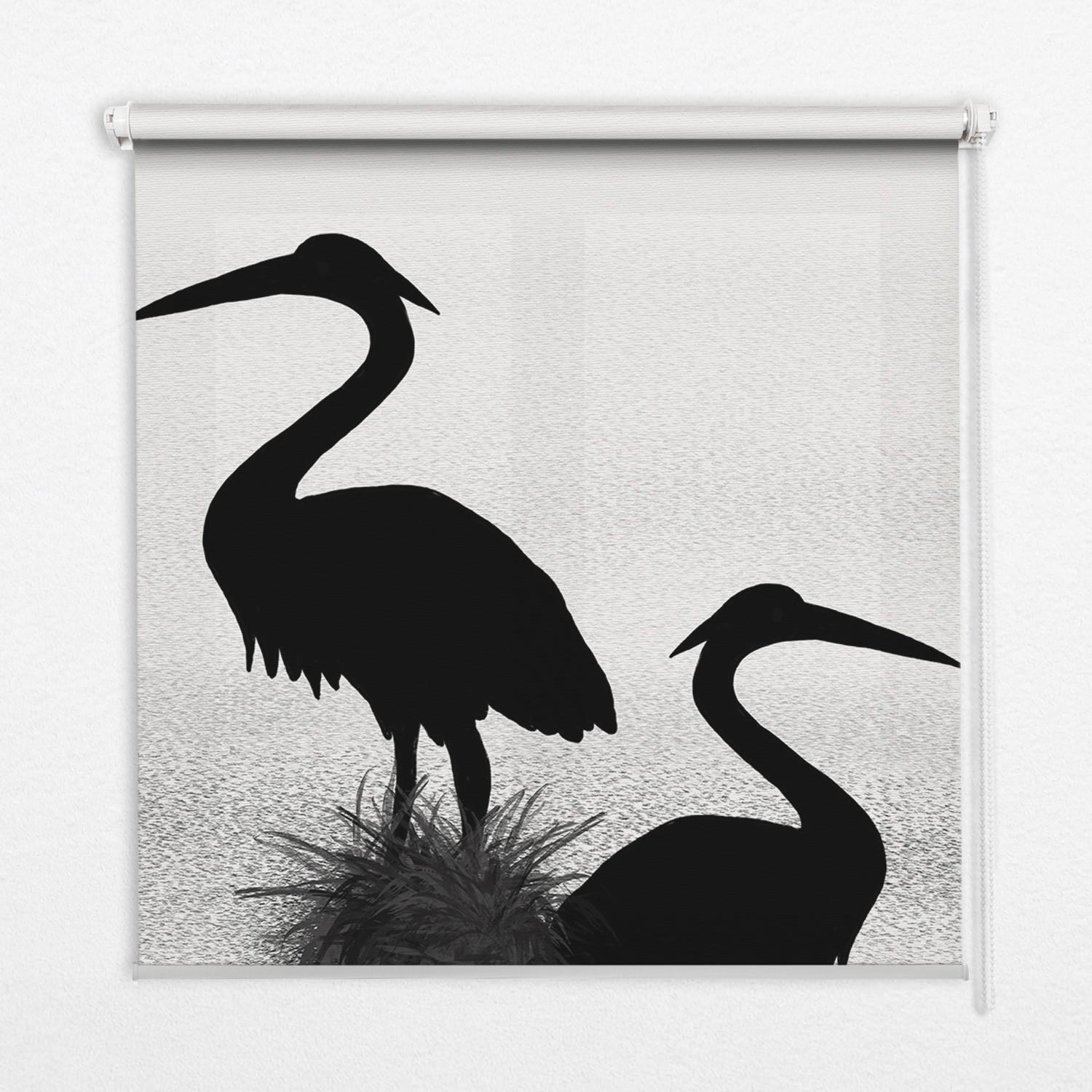 INNENROLLO - Fensterrollo - Rollo - 130x140 cm - Reiher - Grau, Kunststoff (130/140/0.5cm) - TULUP