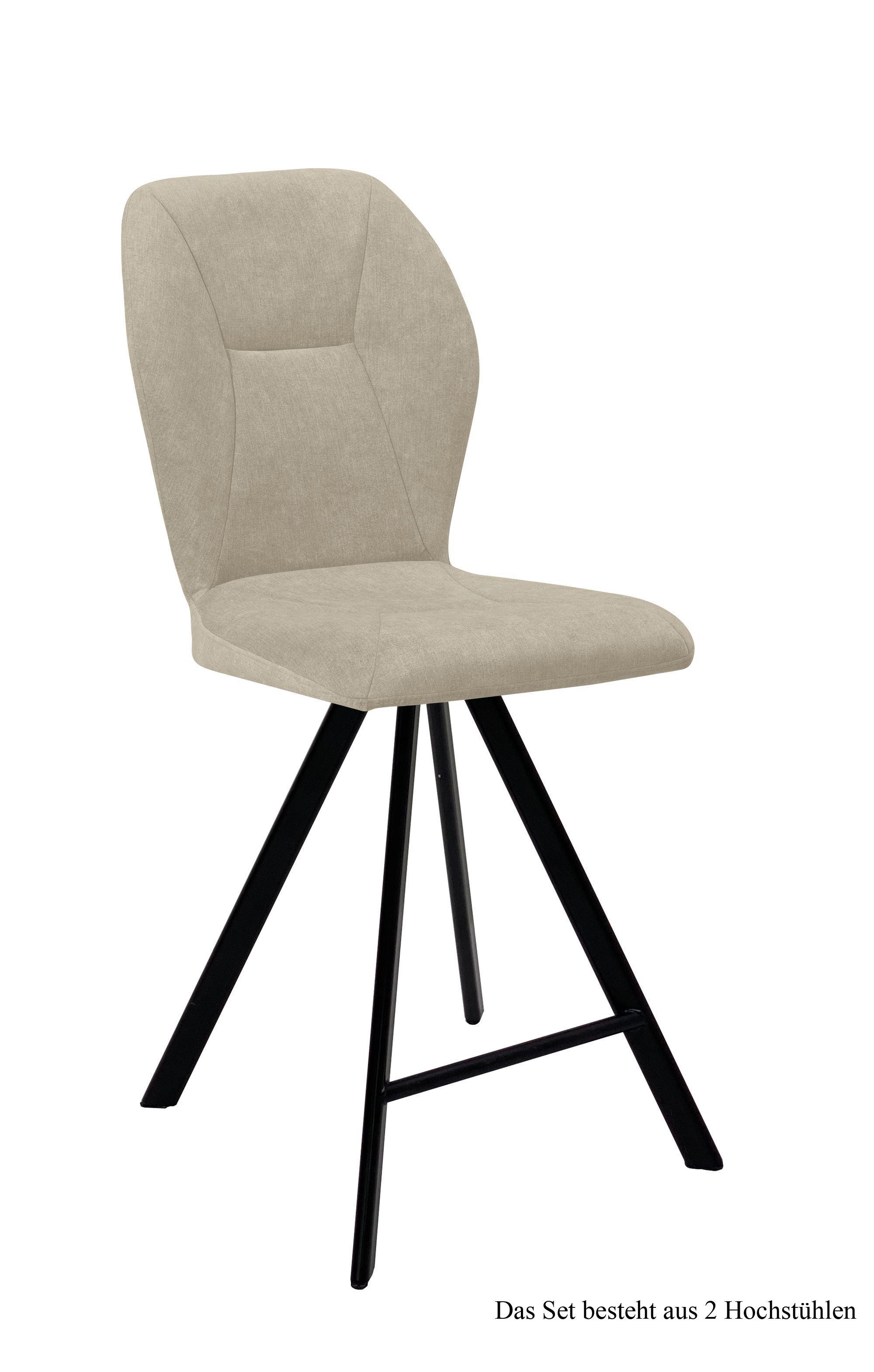 THEKENSTUHL drehbar (2er-Set) Diantha 51x109x60 Schwarz/Natur - Schwarz/Naturfarben, Kunststoff (60/109/51cm) - 58aufmkessel