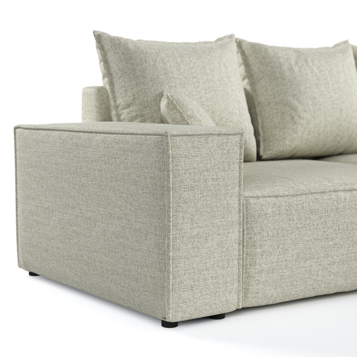 ECKSOFA SENSO mit Schlaffunktion Beige im City Stoff - Beige/Schwarz, Holz/Holzwerkstoff (255/148cm) - AltaBeds