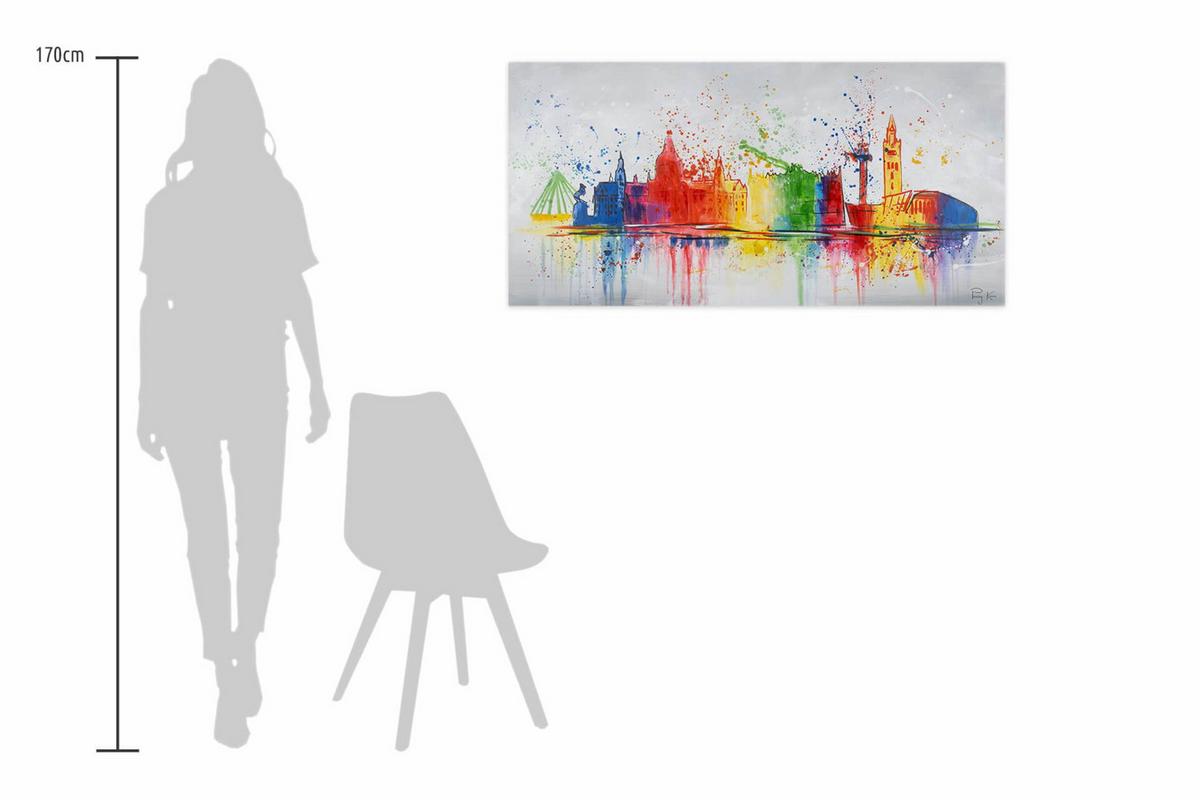 ACRYLBILD HANDGEMALT 120/60 cm - Grau, Holz/Textil (120/60cm) - KUNSTLOFT
