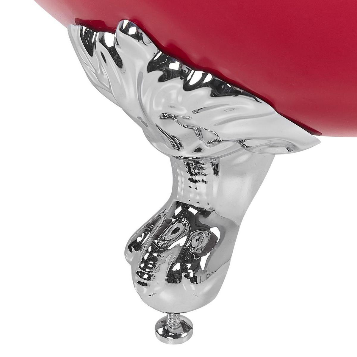 BADEWANNE FREISTEHEND 77x153x74 cm rot Cayman - Rot, Kunststoff (77/74/153cm) - Beliani