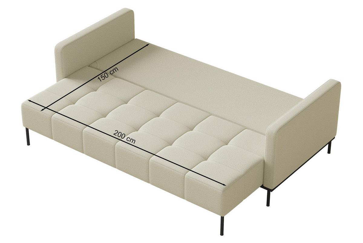 SCHLAFSOFA Skilia mit Schlaffunktion, 3-Sitzer 224 cm - Schwarz/Braun, Textil/Metall (224/85/102cm) - Selsey