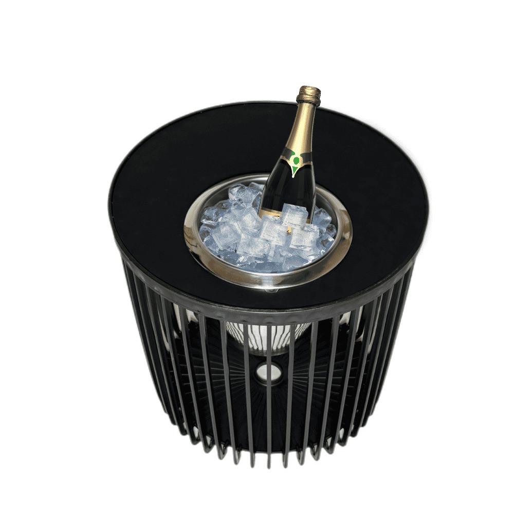 4-IN-1 LOUNGETISCH MIT EDELSTAHL-KÜHLER Copenhagen schwarz 45 cm - Schwarz, Kunststoff/Metall (45/45/45cm) - COOTAB Cooler Table