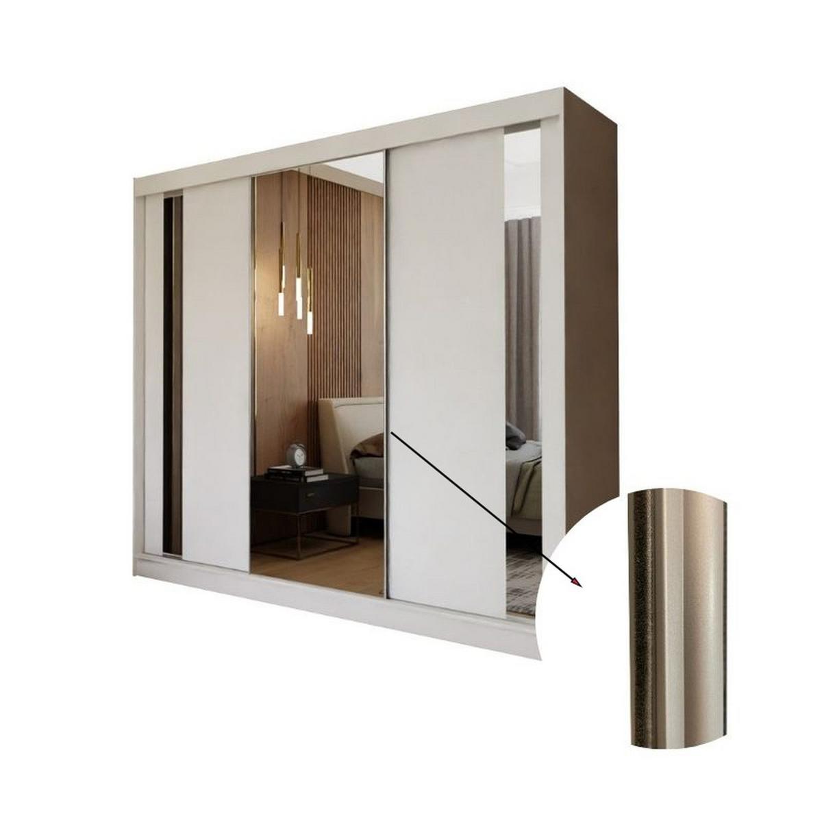 SCHWEBETÜRENSCHRANK Gaja 120/216/61 graphit mit Spiegel - Graphitfarben, Holzwerkstoff (120/216/61cm) - Beautysofa