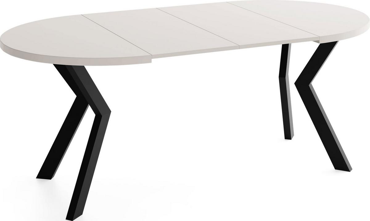 ESSTISCH Savio rund ausziehbar verlängerbar XXL, Kaschmir 100-200/100/77 cm - Kaschmir/Beige, Holz/Holzwerkstoff (100/200/77cm) - WFL GROUP