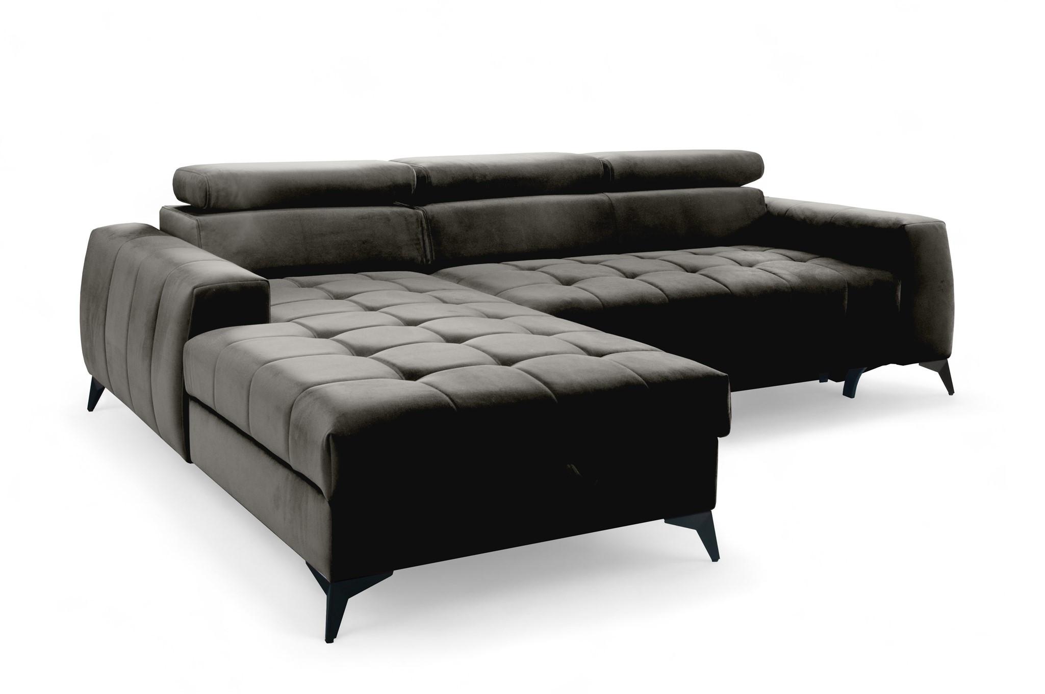 ECKSOFA Agnesa Xs In Salvador - Schwarz, Holzwerkstoff/Textil (260/200cm) - Fun Möbel