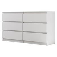 KOMMODE Lemon mit 6 Schubladen, 140 cm, Weiß matt - Weiß, Holzwerkstoff (140/78/39cm) - Beautysofa
