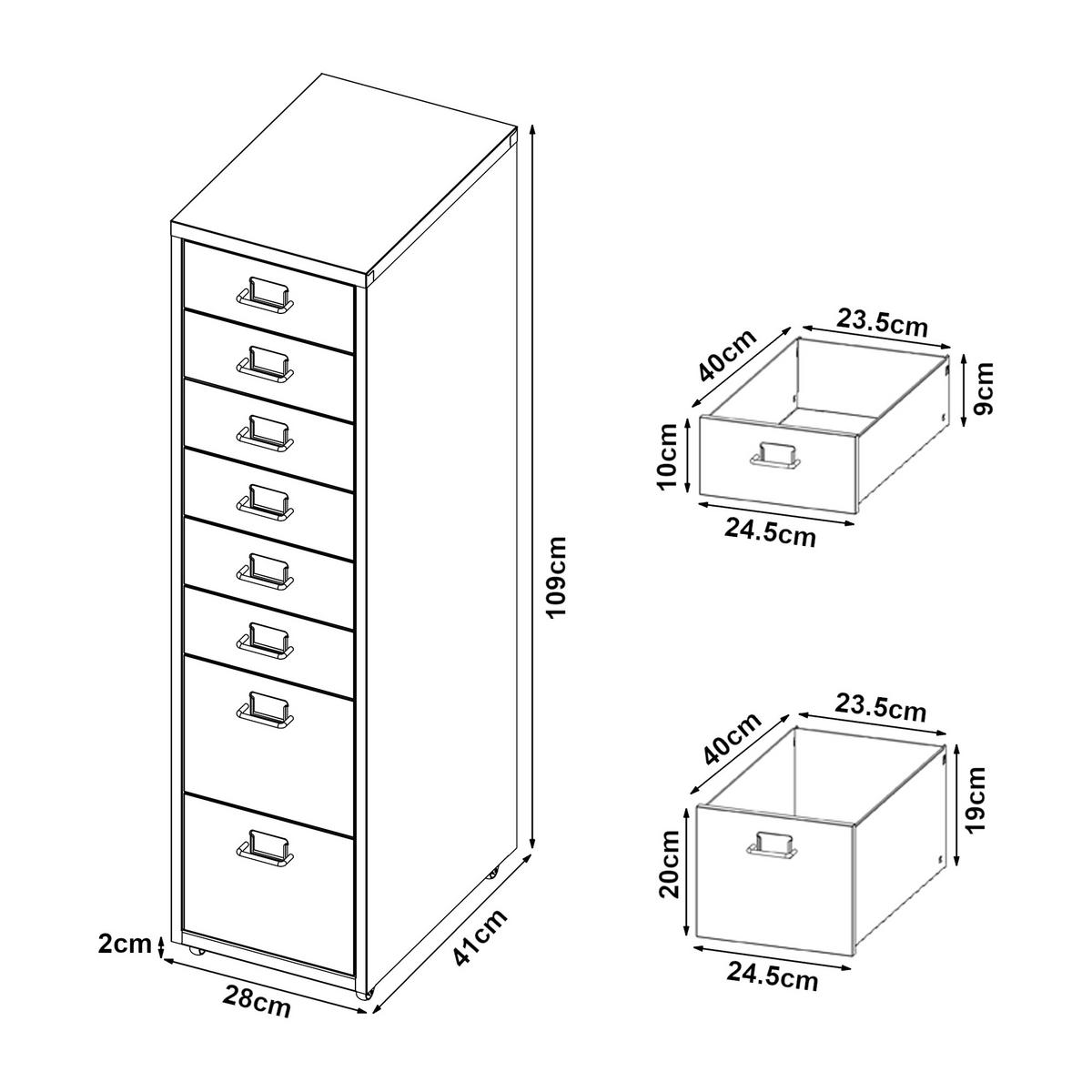 ROLLCONTAINER Kökar - Lila, Metall (28/109/41cm) - [en.casa]