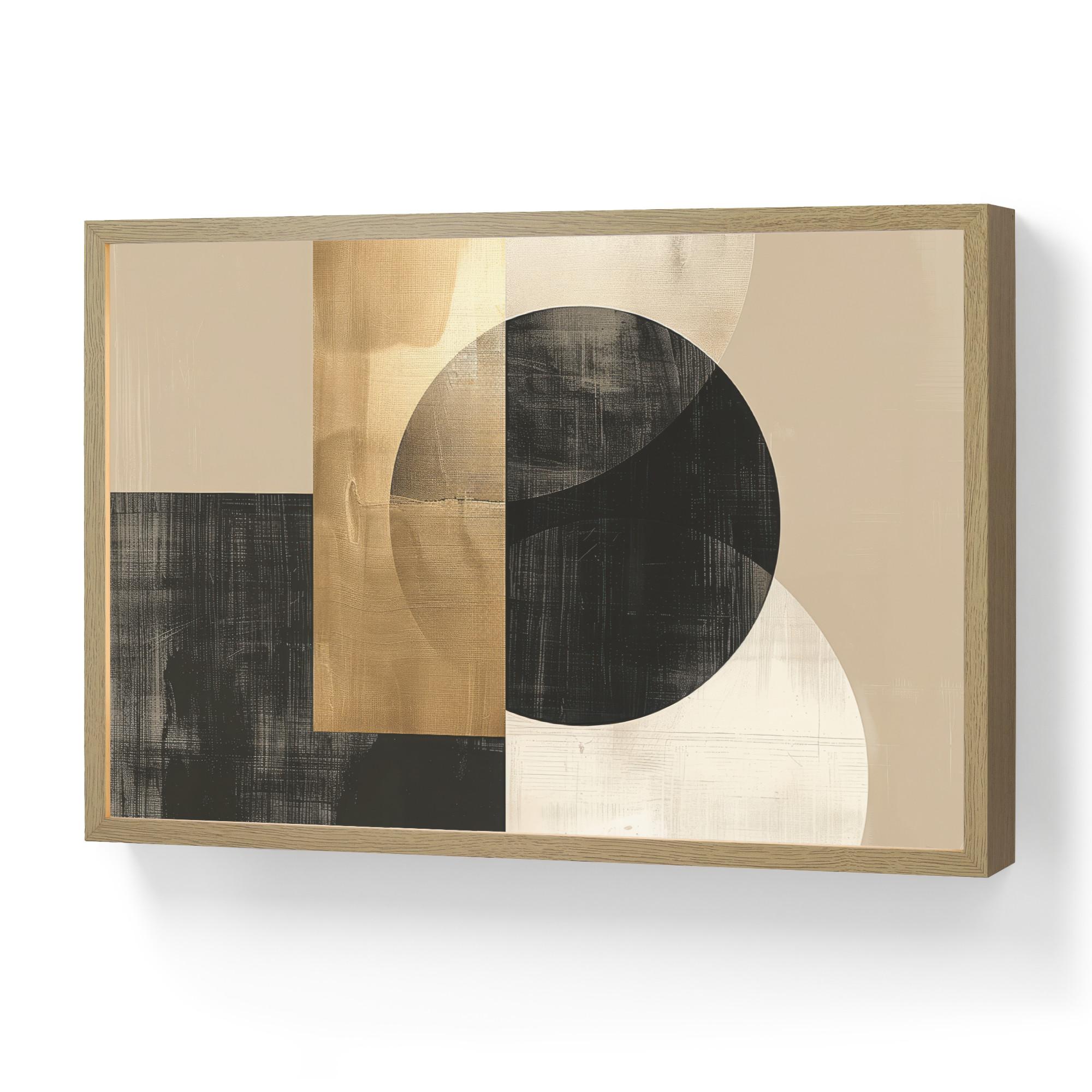 WANDLEUCHTE MIT AKKU Abstrakt - Modern - Schwarz - Gold 60x40 cm - Sandfarben, Holzwerkstoff (60/40/8cm) - OnlyWow