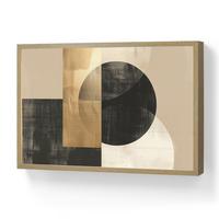 WANDLEUCHTE MIT AKKU Abstrakt - Modern - Schwarz - Gold 60x40 cm - Sandfarben, Holzwerkstoff (60/40/8cm) - OnlyWow