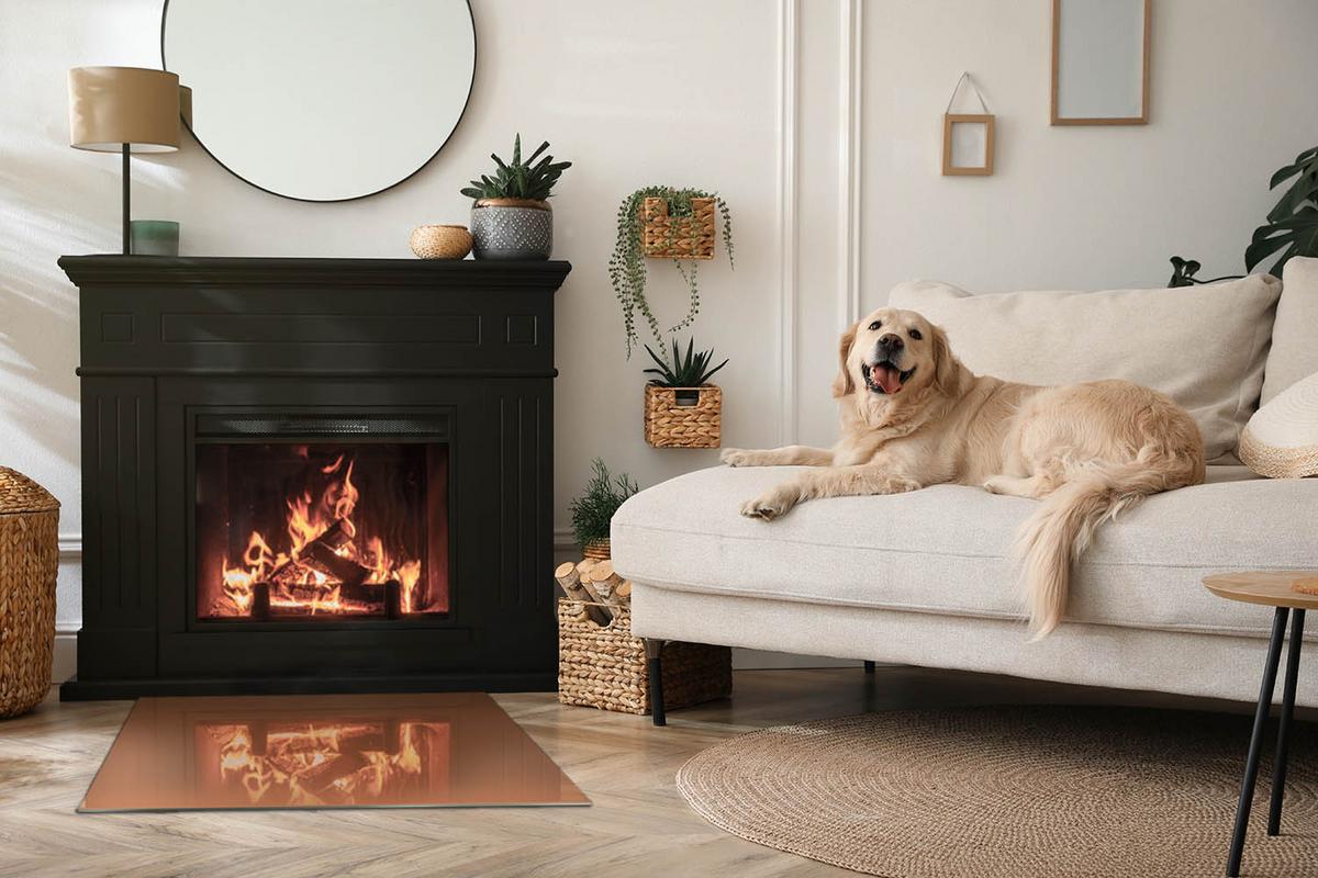 GLASPLATTE für Kamin 80x60 cm - Braun, Glas (80/60/0.4cm) - TULUP
