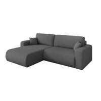 ECKSOFA mit Schlaffunktion Ottomane Links BERY-L 276x193x88 Grau Bouclé - Schieferfarben/Schwarz, Holzwerkstoff/Kunststoff (276/193cm) - ALTDECOR