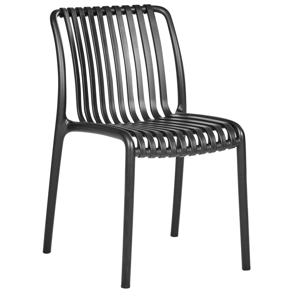 GARTENSTUHL 4er-Set Schwarz Ariccia - Schwarz, Kunststoff (45/78/50cm) - Beliani