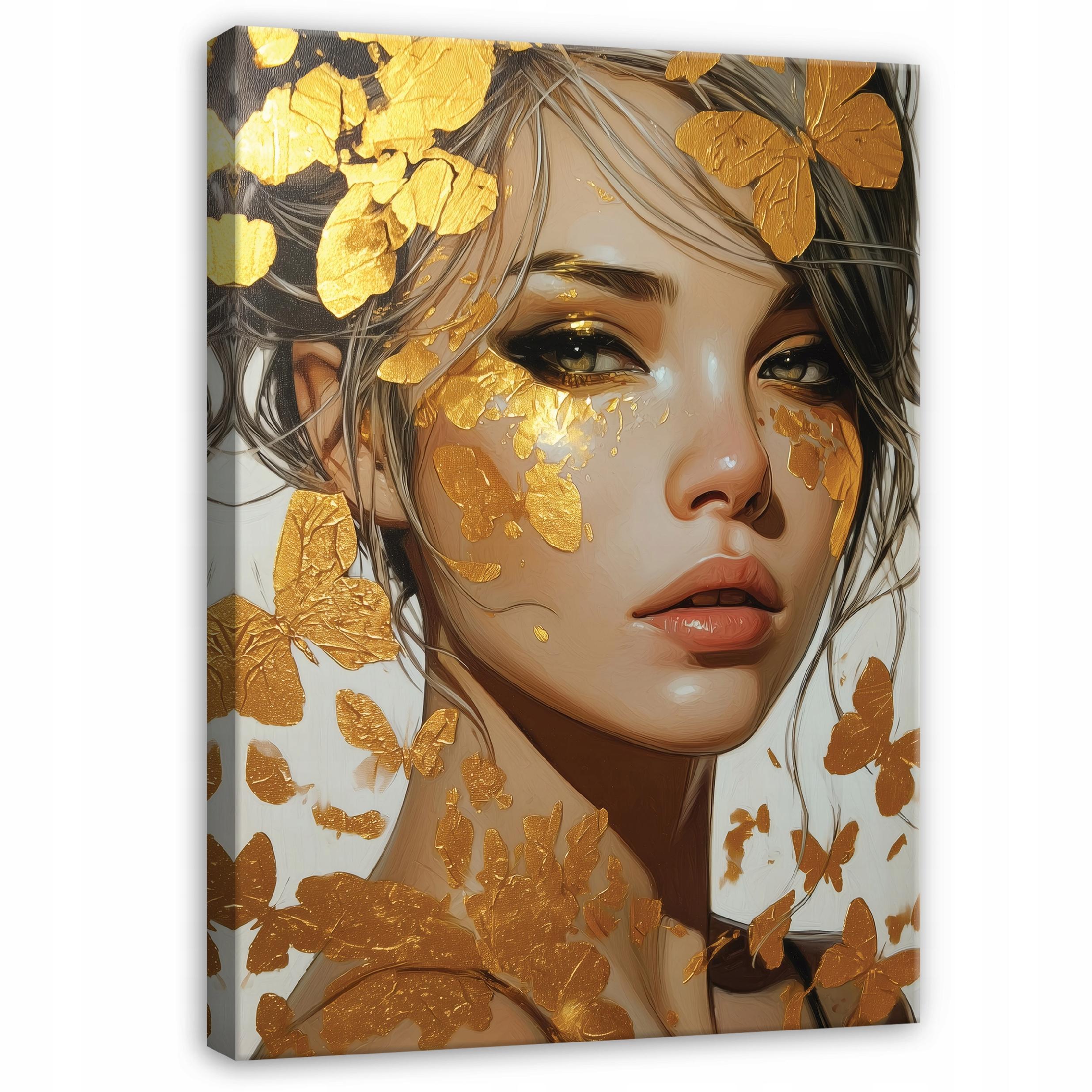 BILDER Frau Gold Abstrakt 60x40 - Multicolor, Holzwerkstoff (40/60cm) - Wallarena