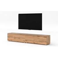 LOWBOARD Loriano 2x100 Eiche Wotan 200/36,5/32 cm – Hängend und Stehend - Braun, Holzwerkstoff/Kunststoff (200/36.5/32cm) - AX Living