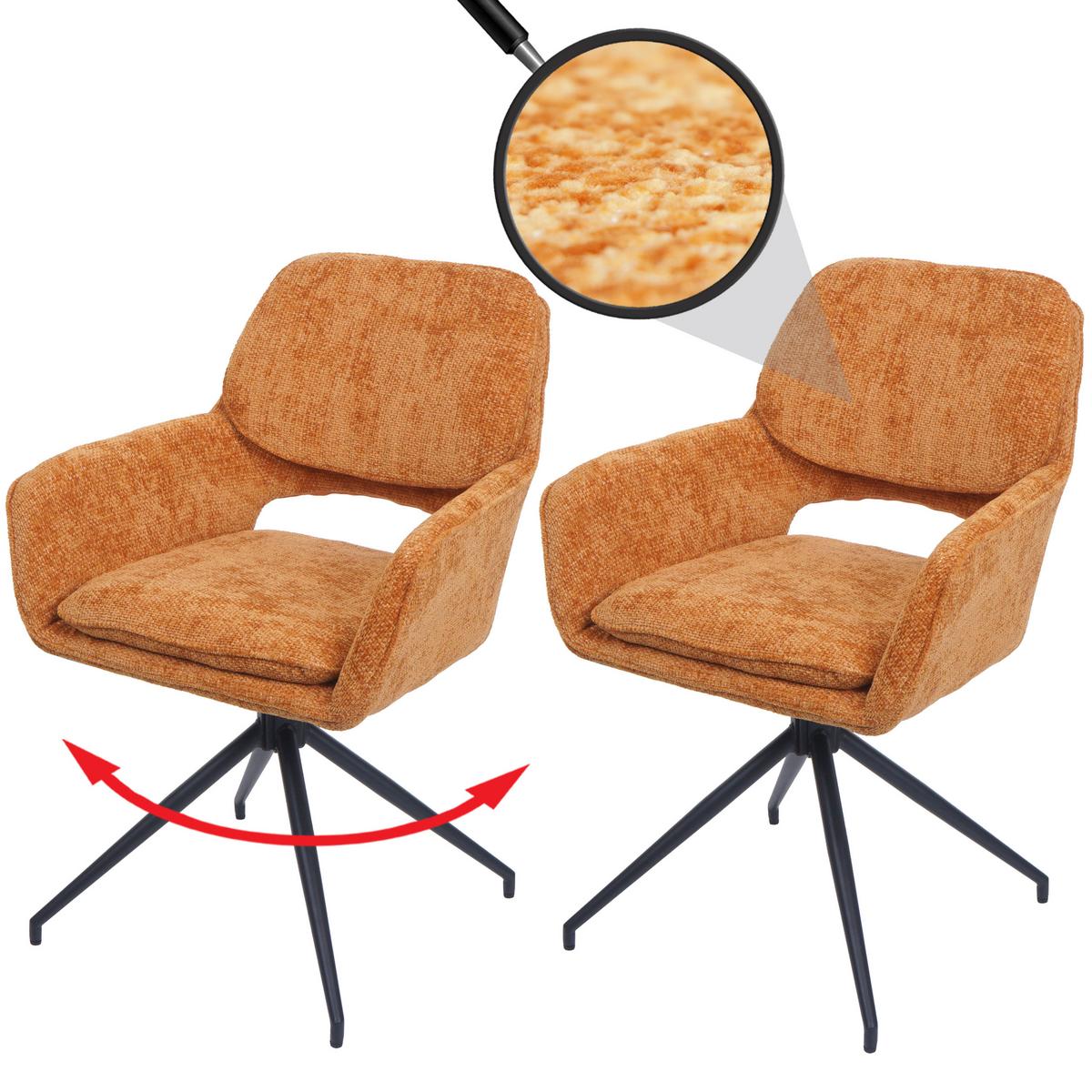 ESSZIMMERSTUHL Orange 2er-Set - Currygelb/Orange, Textil (57/86/61cm) - MCW
