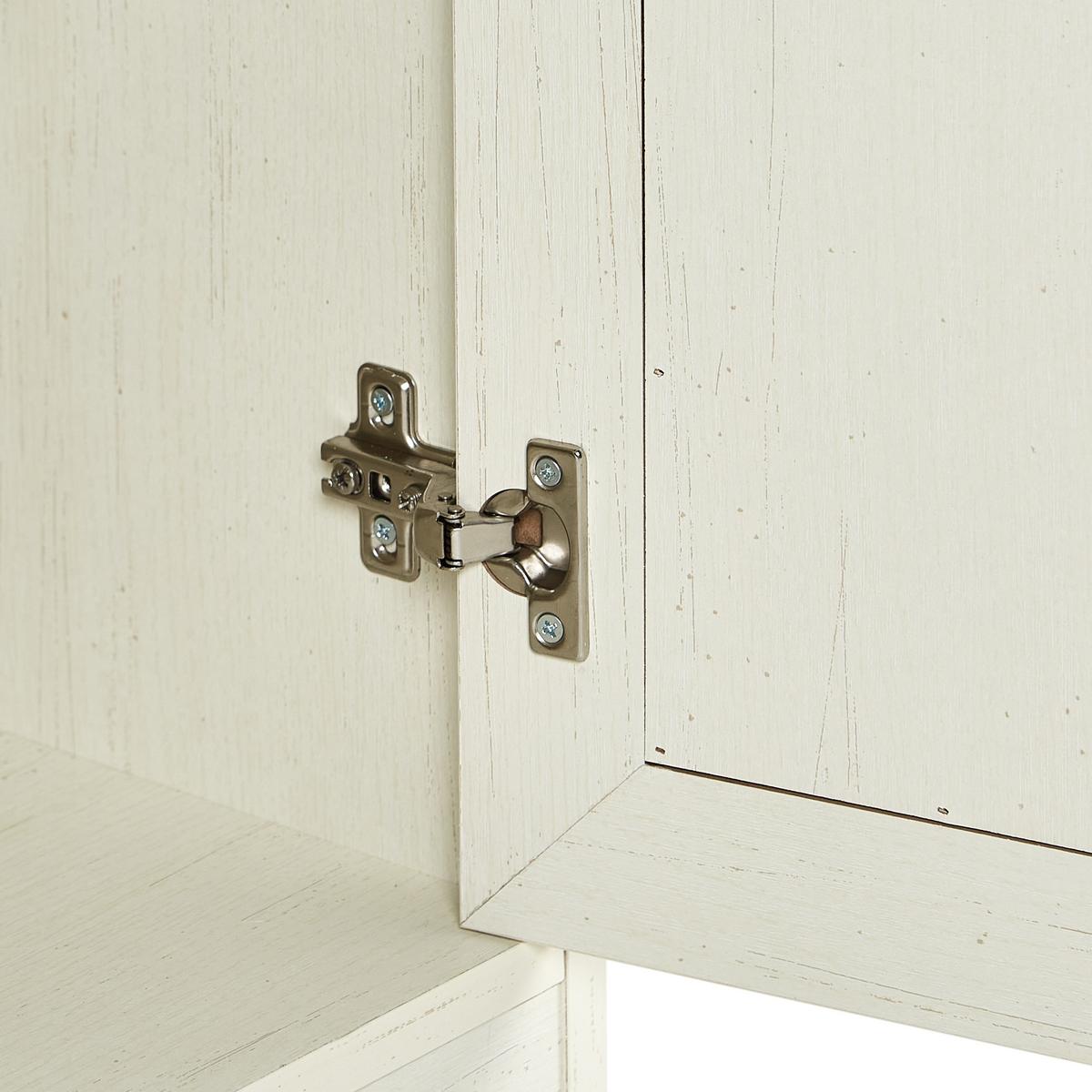 VITRINE mit Glastüren 80 cm Braun/Weiß Kalbarri - Messingfarben/Weiß, Holzwerkstoff (80/178/39cm) - Beliani