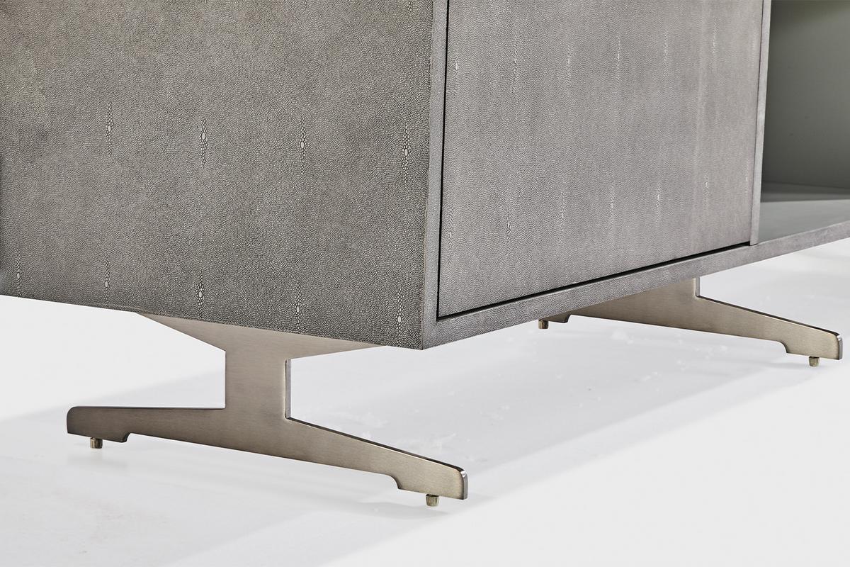 LOWBOARD GALA Grau Holz - Grau, Holz/Metall (180/42/40cm) - KAWOLA