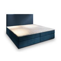 BOXBETT GIARRO 140x200 cm mit Matratze und Topper - Blau - Blau, Holz (140/200cm) - MASSENO