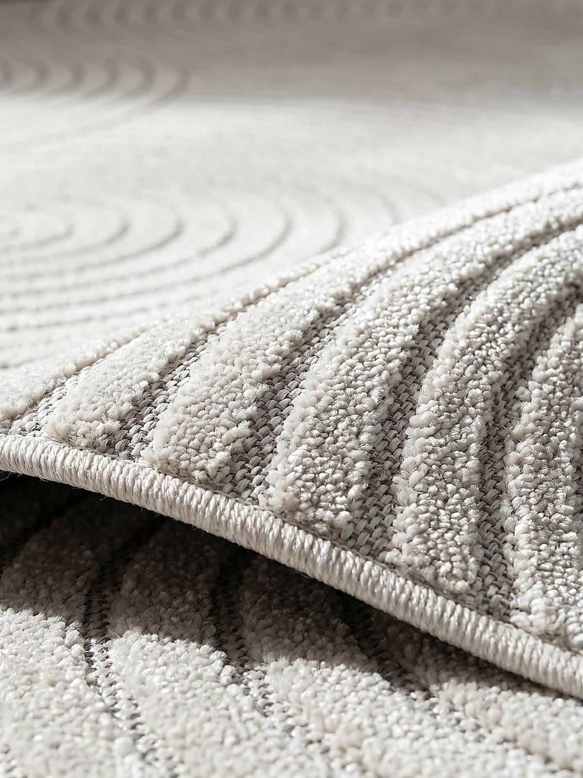 TEPPICH Outdoor Geometrisch MEZEN Polypropylen Creme 80 x 250 cm - Beige, Textil (80/250cm) - KADIMA DESIGN