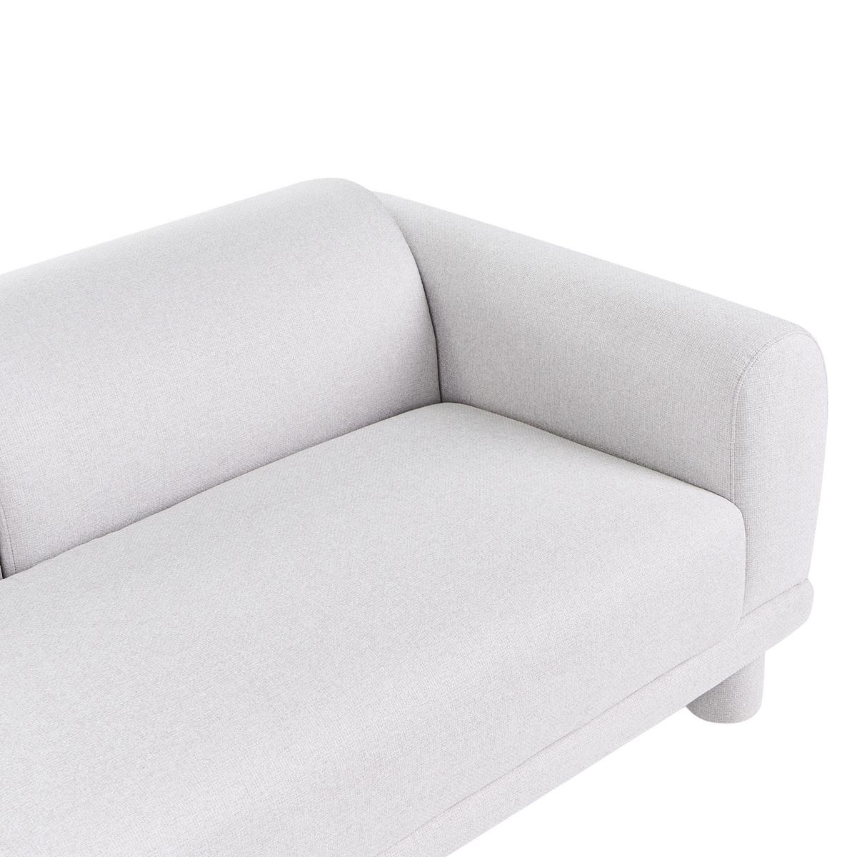 3-SITZER-SOFA Stoff Hellgrau Pori - Hellgrau, Textil (202/74/93cm) - Beliani