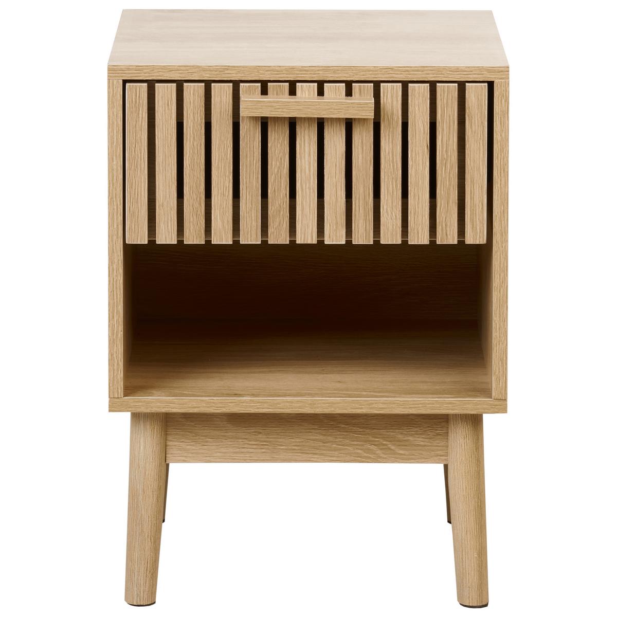 NACHTTISCH mit 1 Schublade Hellbraun Lynwood - Braun, Holzwerkstoff (35/40/55cm) - Beliani