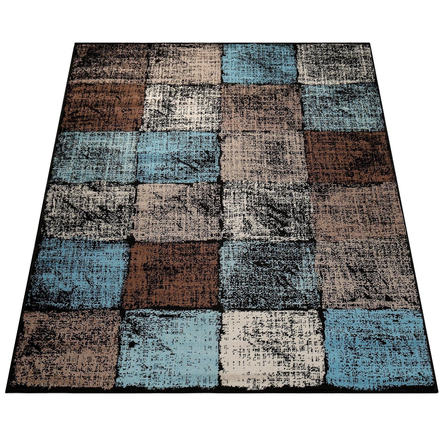 KURZFLORTEPPICH, kariert, Braun, 60 x 100 cm - Braun, Textil (100/60cm) - KADIMA DESIGN