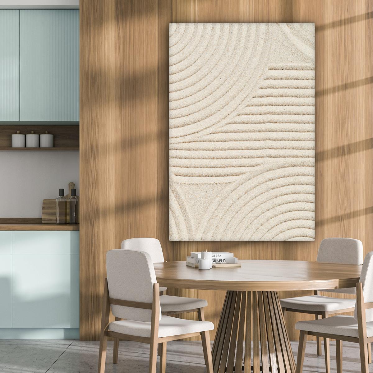 LEINWANDBILD Muster - Abstrakt - Weiß Deko XXL 80x120 cm - Beige, Textil (80/120cm) - MuchoWow