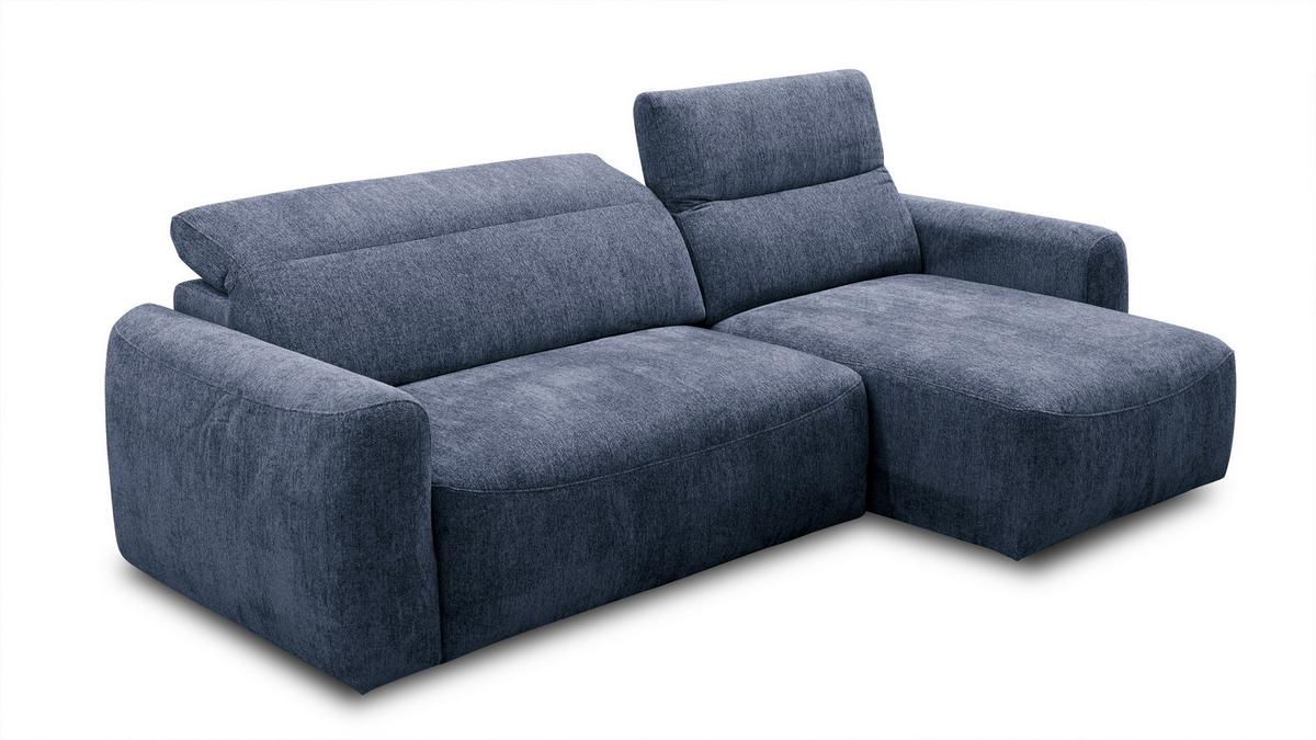 ECKSOFA NERO 4-Sitzer, dunkelblau - Schwarz/Dunkelblau, Holz/Textil (272/81/159cm) - Wozimo