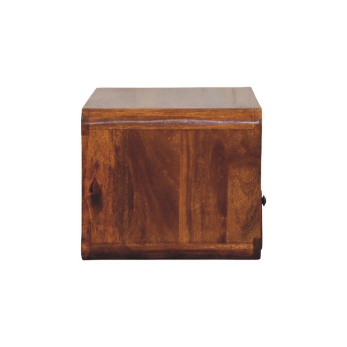 NACHTTISCH mit edlem Kastanien-Finish, 1 Schublade, 1 offene Ablage, braun. - Braun, Holz (55/30/35cm) - Artisan Furniture