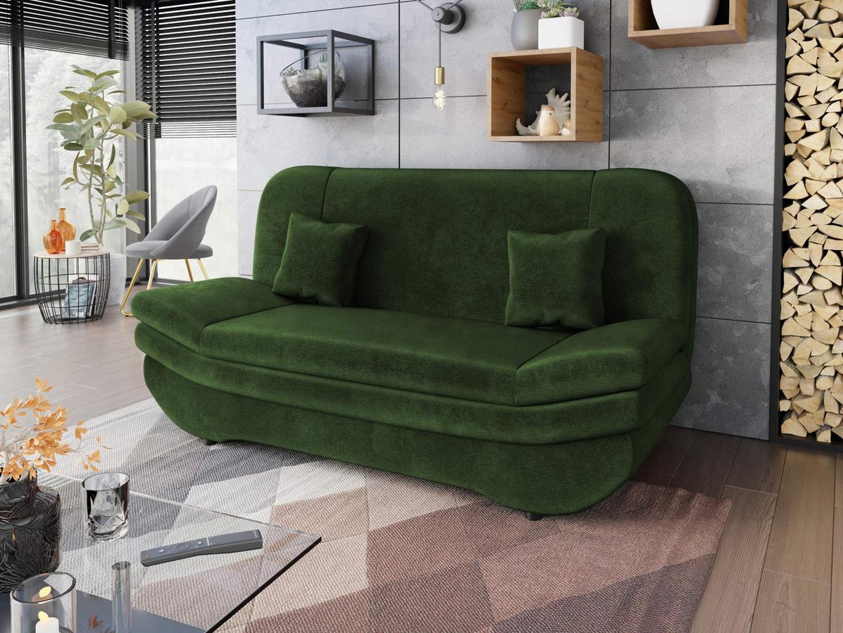 SCHLAFSOFA Weronika - Smaragdgrün/Schwarz, Holz/Kunststoff (200/95/90cm) - MIRJAN24