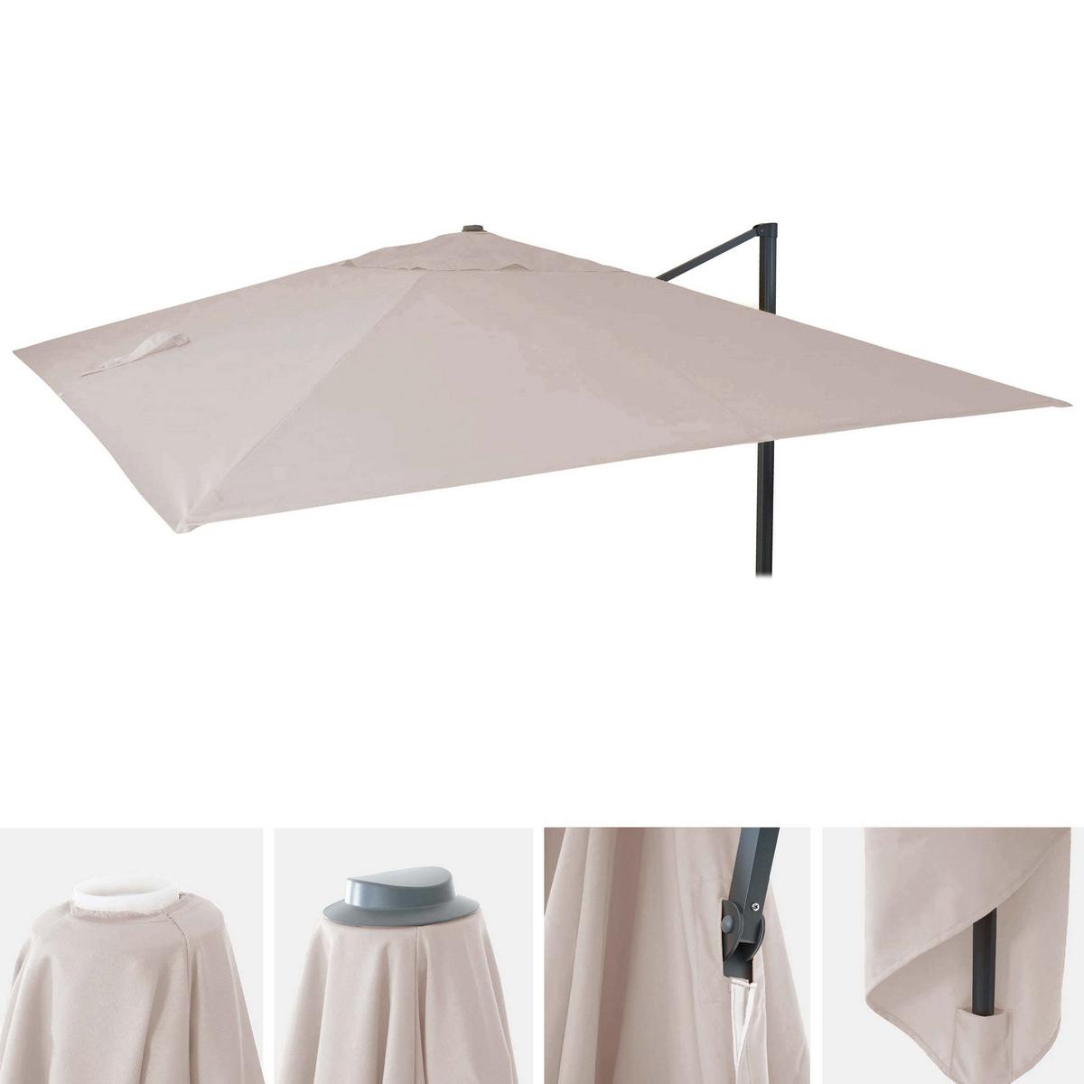 ERSATZ-BEZUG FÜR SCHIRM Ecru - Ecru, Textil (335/335cm) - MCW